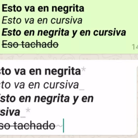 WhatsApp: Cómo poner negrita, cursiva y tachar palabras